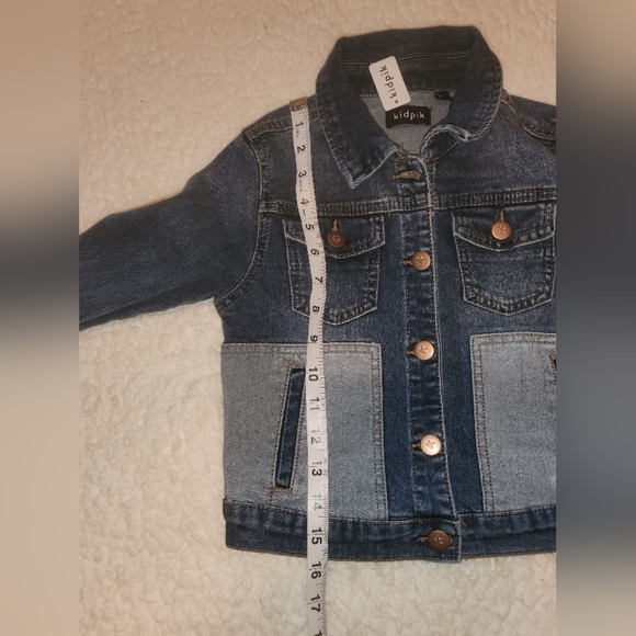 Denim Jean Jacket Girl's Sz 7 / 8 2-Toned Colorblock KIDPIK - Picture 2 of 7